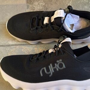 Ryka Black and White Slip-On Athletic Sneakers